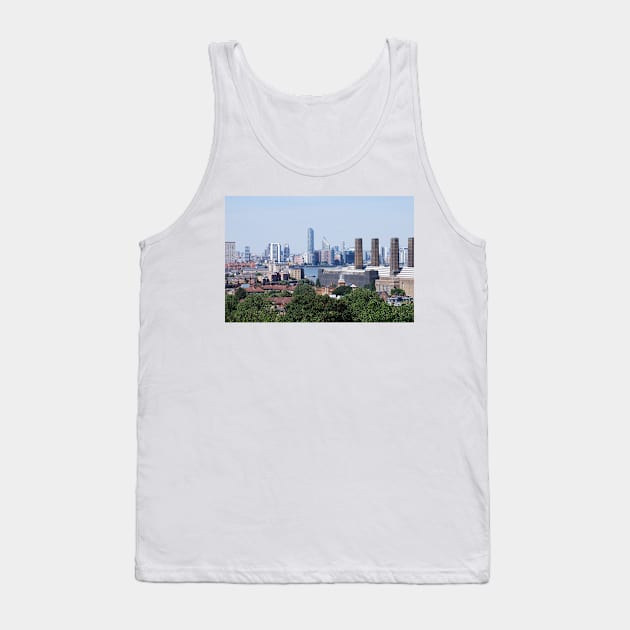 London Skyline Skyscrapers view from Greenwich Tank Top by fantastic-designs